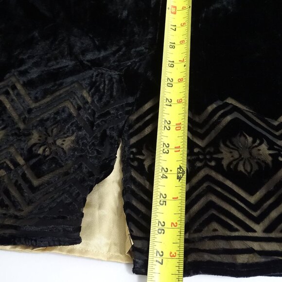 Vintage Victor Costa Occasion Black Velvet Skirt Zigzag Hem Women Size XS NEW - Picture 11 of 11